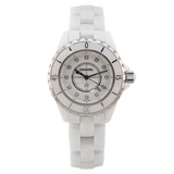 Chanel J12 Diamonds Ceramic White Dial White Steel Strap Watch for Women - J12 H1628 Authentic Buy Shop Now
