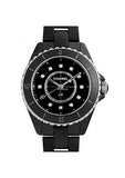 Chanel J12 Quartz Diamonds Black Dial Black Steel Strap Watch for Women - J12 H5701 Authentic Buy Shop Now