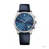 Hugo Boss Time One Blue Dial Black Leather Strap Watch for Men - 1513431 Authentic Buy Shop Now