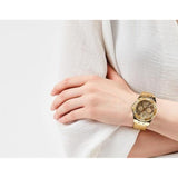 Guess Limelight Quartz Gold Dial Gold Leather Strap Watch For Women - W0775L13 Authentic Buy Shop Now