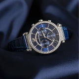 Swarovski Passage Chrono Crystal Blue Dial Blue Leather Strap Watch for Women - 5580342 Authentic Buy Shop Now