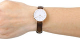 Daniel Wellington Classic Petite Bristol White Dial Brown Leather Strap Watch For Women - DW00100227 Authentic Buy Shop Now