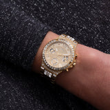 Guess Moonlight Multi Function Diamonds Gold Dial Gold Steel Strap Watch for Women - GW0320L2 Authentic Buy Shop Now