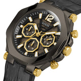 Guess Edge Chronograph Black Dial Black Leather Strap Watch For Men - GW0492G1 Authentic Buy Shop Now