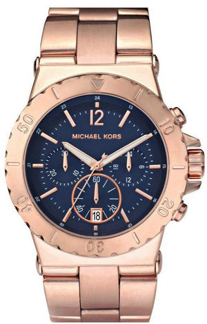 Michael Kors Bel Aire Blue Dial Rose Gold Steel Strap Watch for Women - MK5410 Authentic Buy Shop Now