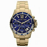 Michael Kors Everest Chronograph Blue Dial Gold Steel Strap Watch for Women - MK5754 Authentic Buy Shop Now
