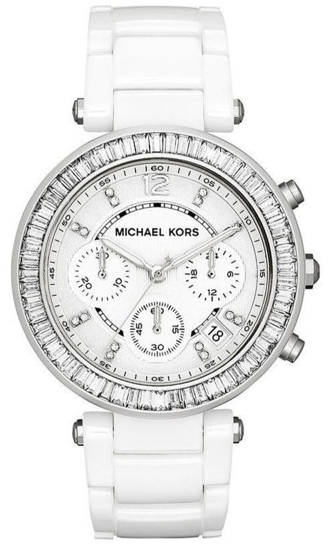 Michael Kors Parker White Dial White Leather Strap Watch for Women - MK5848 Authentic Buy Shop Now