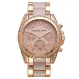 Michael Kors Blair Chronograph Rose Gold Dial Two Tone Steel Strap Watch for Women - MK5943 Authentic Buy Shop Now