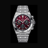 Breitling Chronomat B01 42 Six Nations Wales Red Dial Silver Steel Strap Watch for Men - AB0134A61K1A1 Authentic Buy Shop Now