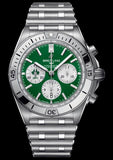 Breitling Chronomat B01 42 Six Nations Ireland Green Dial Silver Steel Strap Watch for Men - AB0134A91L1A1 Authentic Buy Shop Now