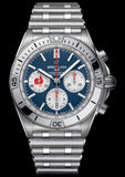 Breitling Chronomat B01 42 Six Nations France Blue Dial Silver Steel Strap Watch for Men - AB0134A81C1A1 Authentic Buy Shop Now