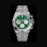 Breitling Chronomat B01 42 Six Nations Ireland Green Dial Silver Steel Strap Watch for Men - AB0134A91L1A1 Authentic Buy Shop Now