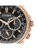 Citizen Eco Drive Calendrier Black Dial Brown Leather StrapWatch For Men - BU2023-12E Authentic Buy Shop Now
