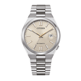 Citizen Tsuyosa Automatic Oatmeal White Dial Silver Steel Strap Watch For Men - NJ0151-88W Authentic Buy Shop Now