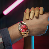 Citizen Tsuyosa Automatic Red Dial Gold Steel Strap Watch For Men - NJ0153-82X Authentic Buy Shop Now
