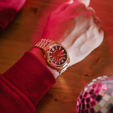 Citizen Tsuyosa Automatic Red Dial Gold Steel Strap Watch For Men - NJ0153-82X Authentic Buy Shop Now