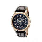 Citizen Eco Drive Calendrier Black Dial Brown Leather StrapWatch For Men - BU2023-12E Authentic Buy Shop Now