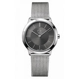 Calvin Klein Minimal Black Dial Silver Mesh Bracelet Watch for Women - K3M22123 Authentic Buy Shop Now