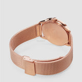 Calvin Klein Minimal Black Dial Rose Gold Mesh Bracelet Watch for Men - K3M22621 Authentic Buy Shop Now