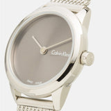 Calvin Klein Minimal Grey Dial Silver Mesh Bracelet Watch for Women - K3M231Y3 Authentic Buy Shop Now