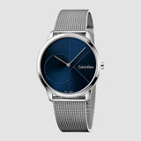 Calvin Klein Minimal Blue Dial Silver Mesh Bracelet Watch for Women - K3M2212N Authentic Buy Shop Now