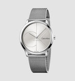 Calvin Klein Minimal SIlver Dial Silver Mesh Bracelet Watch for Women - K3M221Y6 Authentic Buy Shop Now