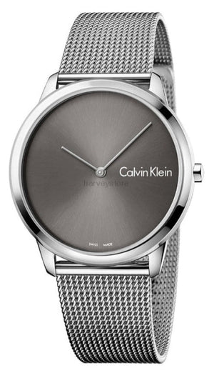 Calvin Klein Minimal Grey Dial Silver Mesh Bracelet Watch for Men - K3M211Y3 Authentic Buy Shop Now