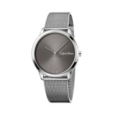 Calvin Klein Minimal Grey Dial Silver Mesh Bracelet Watch for Men - K3M211Y3 Authentic Buy Shop Now