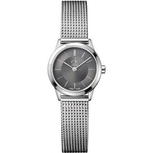 Calvin Klein Minimal Grey Dial Silver Mesh Bracelet Watch for Women - K3M231Y3 Authentic Buy Shop Now