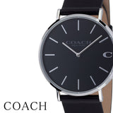 Coach Charles Black Dial Black Leather Strap Watch for Men - 14602149 Authentic Buy Shop Now