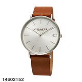 Coach Charles Silver Dial Brown Leather Strap Watch for Men - 14602152 Authentic Buy Shop Now