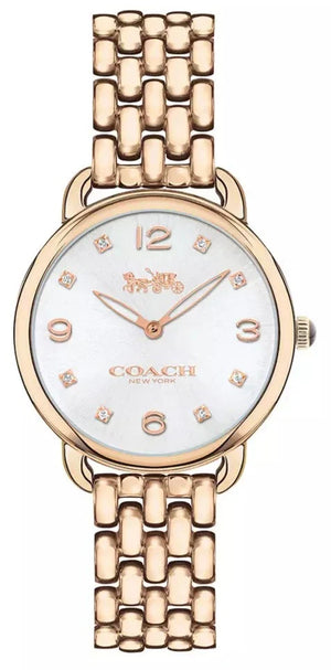 Coach Delancey White Dial Rose Gold Steel Strap Watch for Women - 14502783 Authentic Buy Shop Now