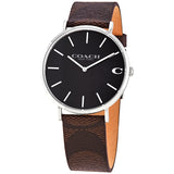 Coach Charles Black Dial Brown Leather Strap Watch for Women - 14602156 Authentic Buy Shop Now