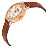 Coach Delancey Cream Dial Brown Leather Strap Watch For Women - 14502751 Authentic Buy Shop Now