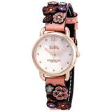 Coach Delancey White Dial Floral Pink Leather Strap Watch for Women - 14502817 Authentic Buy Shop Now