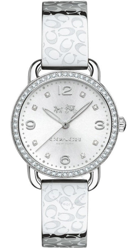 Coach Delancey White Dial Silver Steel Strap Watch for Women - 14502353 Authentic Buy Shop Now