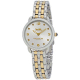Coach Delancey Slim White Dial Two Tone Steel Strap Watch for Women - 14502784 Authentic Buy Shop Now