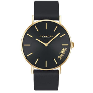Coach Perry Black Dial Black Leather Strap Watch for Women - 14503333 Authentic Buy Shop Now
