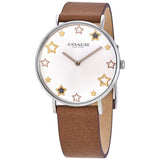 Coach Perry White Dial Brown Leather Strap Watch for Women - 14503242 Authentic Buy Shop Now