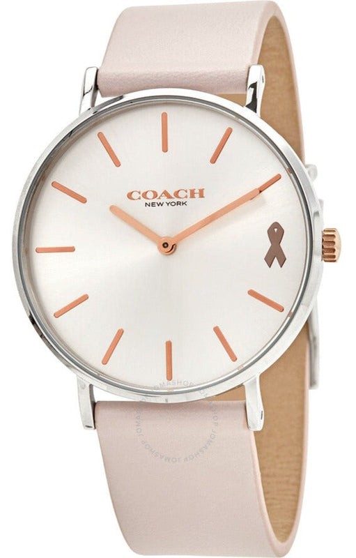 Coach Perry White Dial Pink Leather Strap Watch for Women - 14503128 Authentic Buy Shop Now