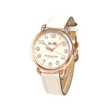 Coach Delancey White Dial White Leather Strap Watch for Women - 14502716 Authentic Buy Shop Now