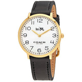 Coach Slim Easton White Dial Black Leather Strap Watch for Women - 14502683 Authentic Buy Shop Now