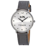 Coach Slim Easton Silver Dial Grey Leather Strap Watch for Women - 14502686 Authentic Buy Shop Now