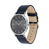 Coach Charles Grey Dial Black Leather Strap Watch for Men - 14602150 Authentic Buy Shop Now