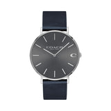 Coach Charles Grey Dial Black Leather Strap Watch for Men - 14602150 Authentic Buy Shop Now