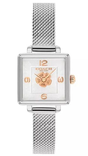 Coach Cass White Dial Silver Mesh Bracelet Watch for Women - 14503697 Authentic Buy Shop Now