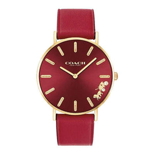Coach Perry Red Dial Red Leather Strap Watch for Women - 14503852 Authentic Buy Shop Now