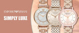 Emporio Armani Gianni T Bar Silver Dial Rose Gold Mesh Bracelet Watch For Women - AR1956 Authentic Buy Shop Now