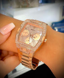 Guess Raven Diamonds Rose Gold Dial Rose Gold Steel Strap Watch for Women - GW0104L3 Authentic Buy Shop Now