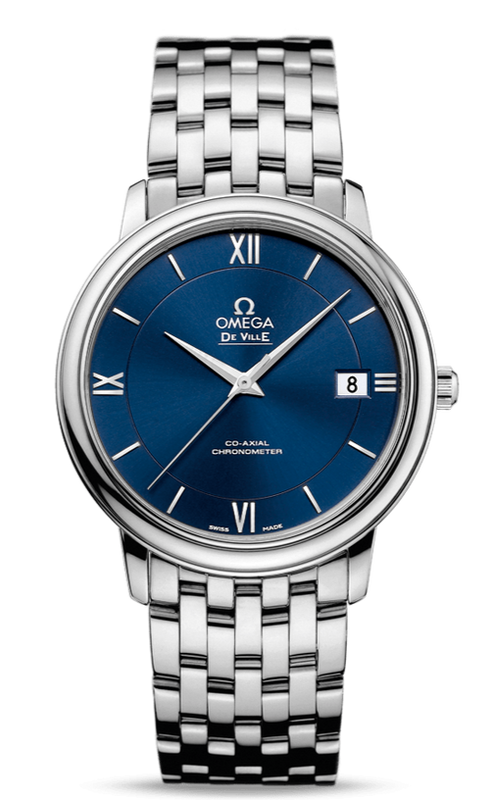 Omega De Ville Prestige Co-Axial Orbis Blue Dial Silver Steel Strap Watch for Men - 424.10.40.20.03.001 Authentic Buy Shop Now